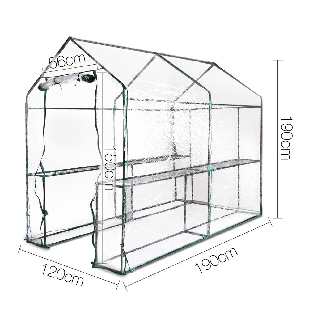 Greenhouse with Transparent PVC Cover - 1.9M x 1.2M