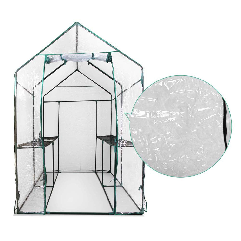 Greenhouse with Transparent PVC Cover - 1.9M x 1.2M