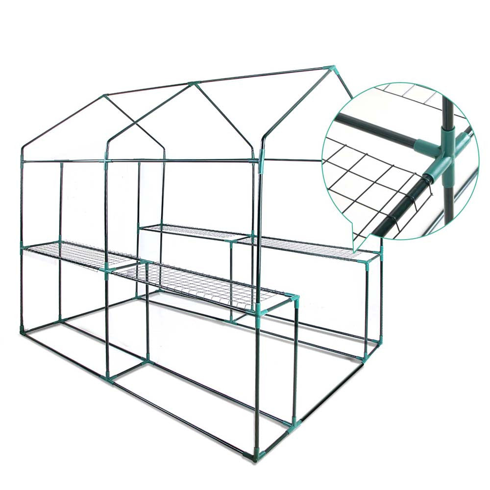 Greenhouse with Transparent PVC Cover - 1.9M x 1.2M