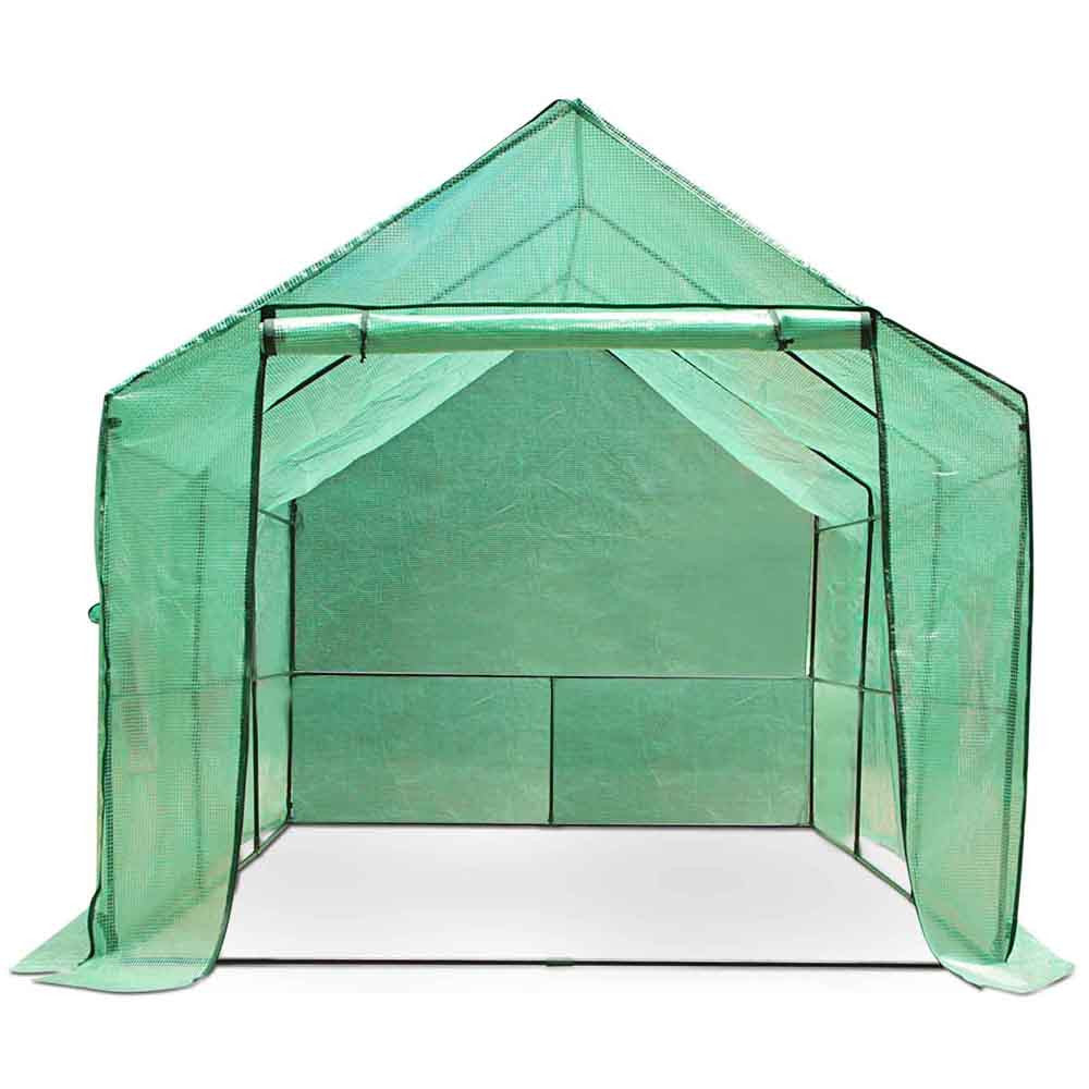 Greenhouse with Green PE Cover - 3.5M x 2M