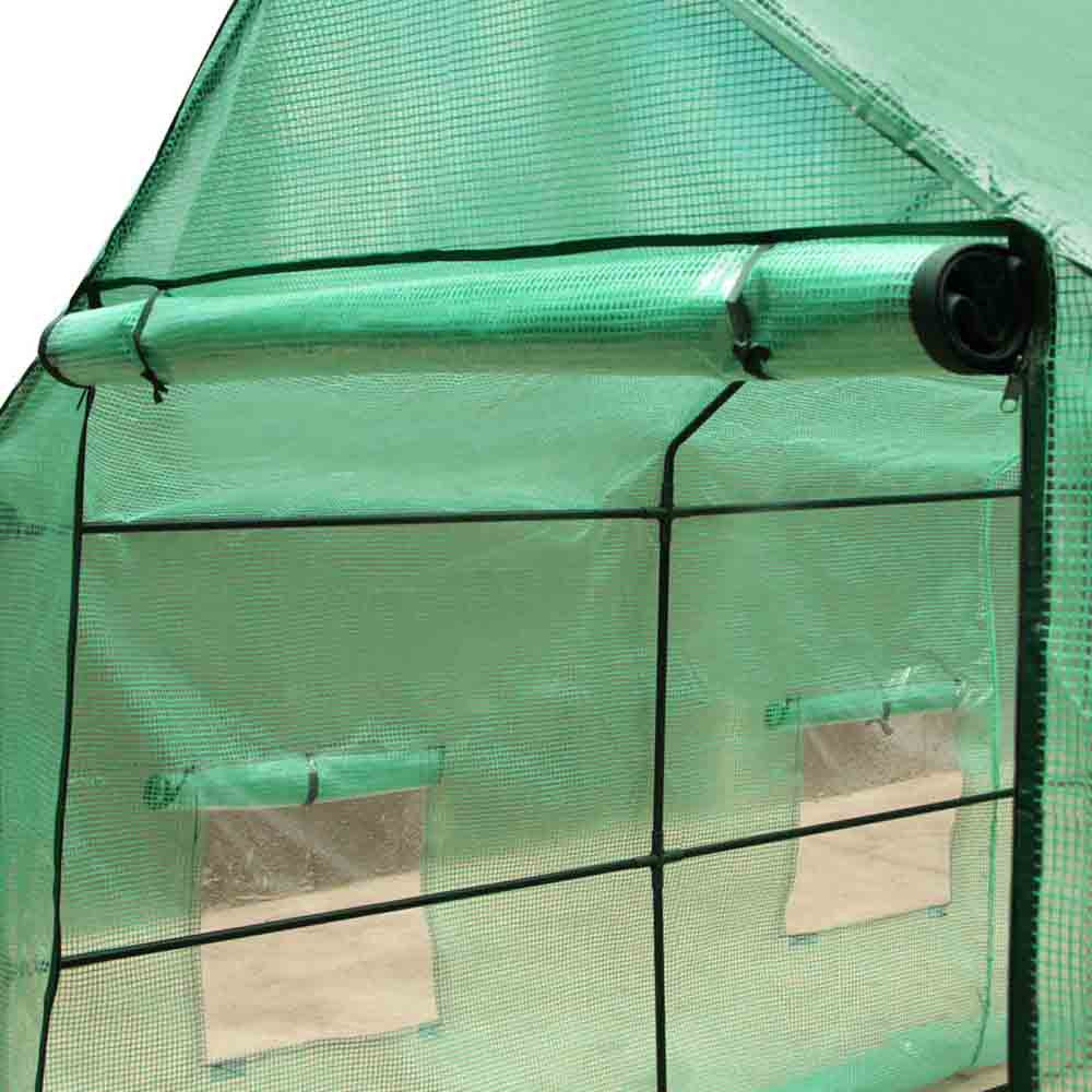 Greenhouse with Green PE Cover - 3.5M x 2M