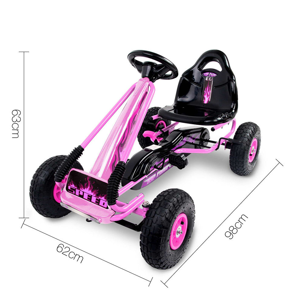 Kids Pedal Go Kart - Pink