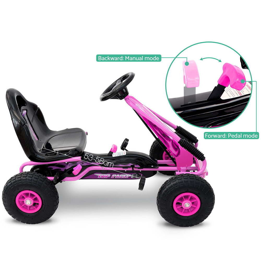 Kids Pedal Go Kart - Pink