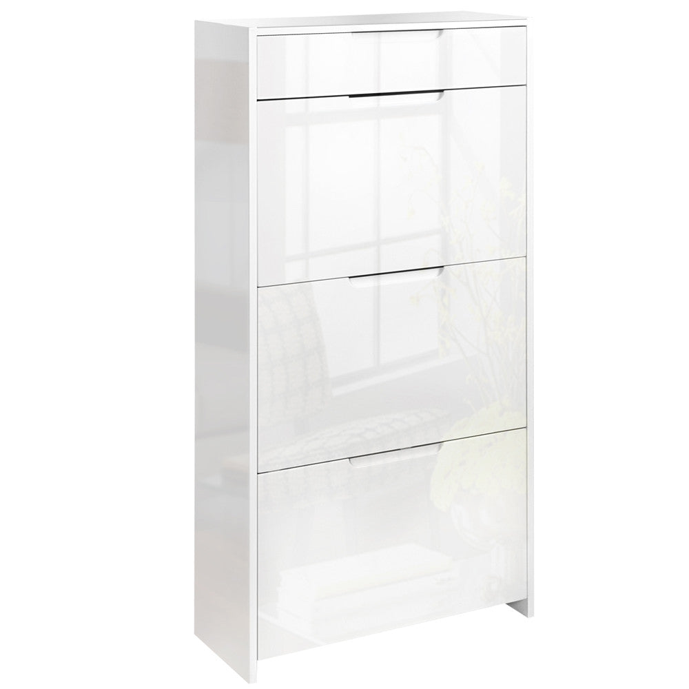 High Gloss Shoe Cabinet Rack White