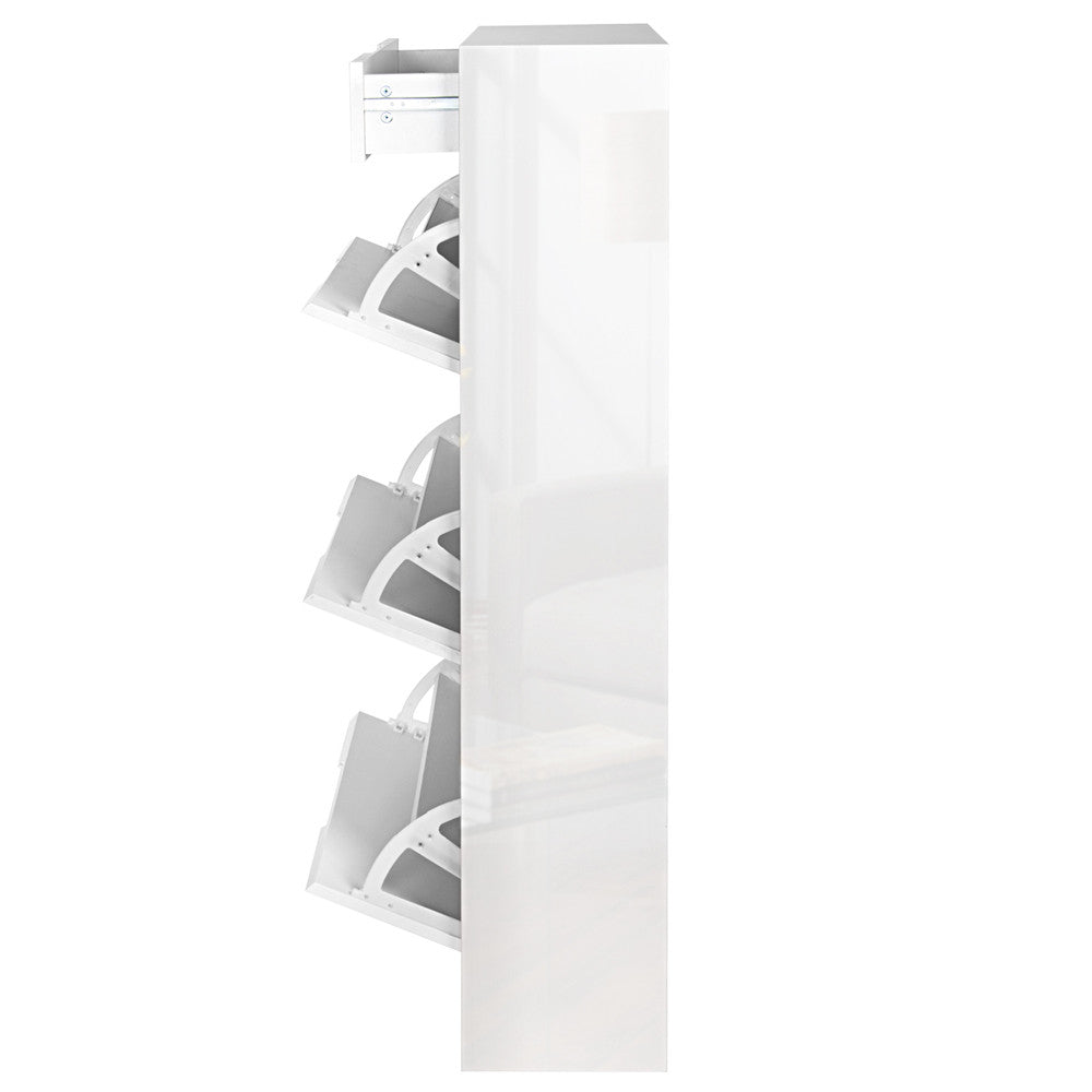 High Gloss Shoe Cabinet Rack White