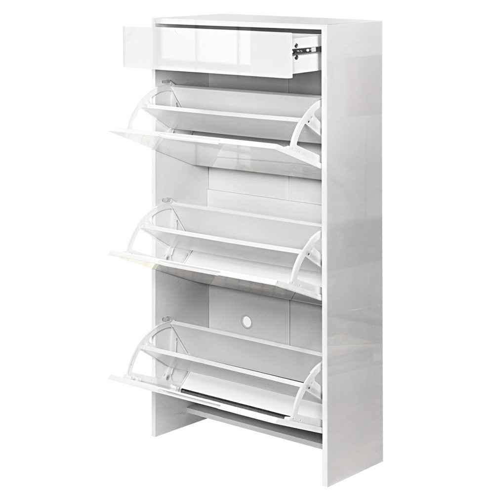 High Gloss Shoe Cabinet Rack White