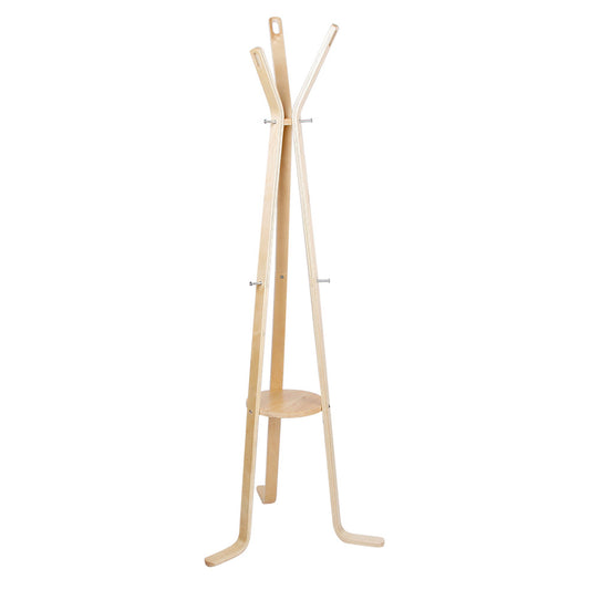 Wooden Coat Rack Clothes Stand Hanger Light Wood