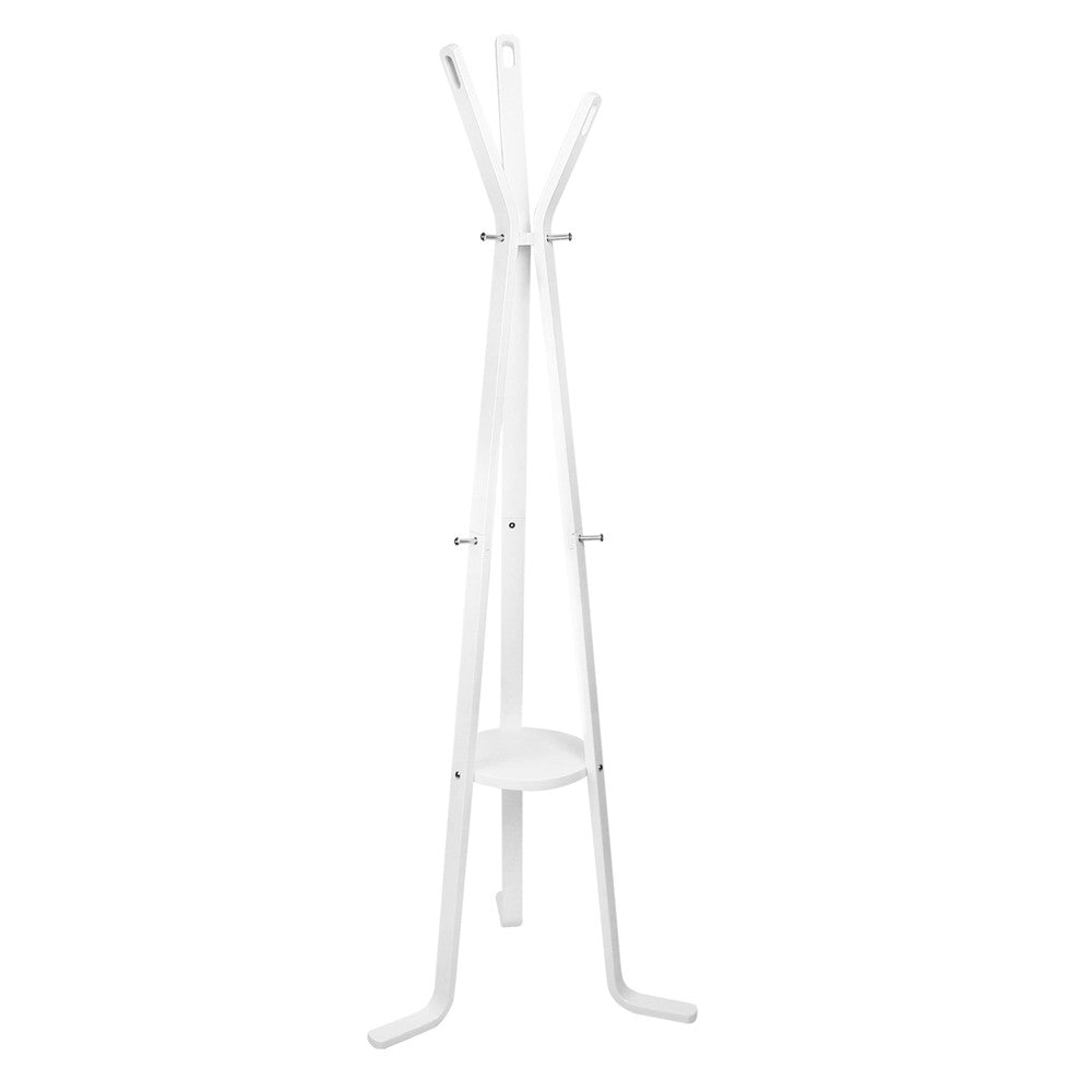 Wooden Coat Rack Clothes Stand Hanger White