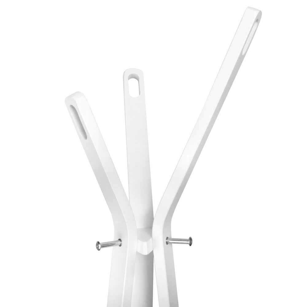 Wooden Coat Rack Clothes Stand Hanger White