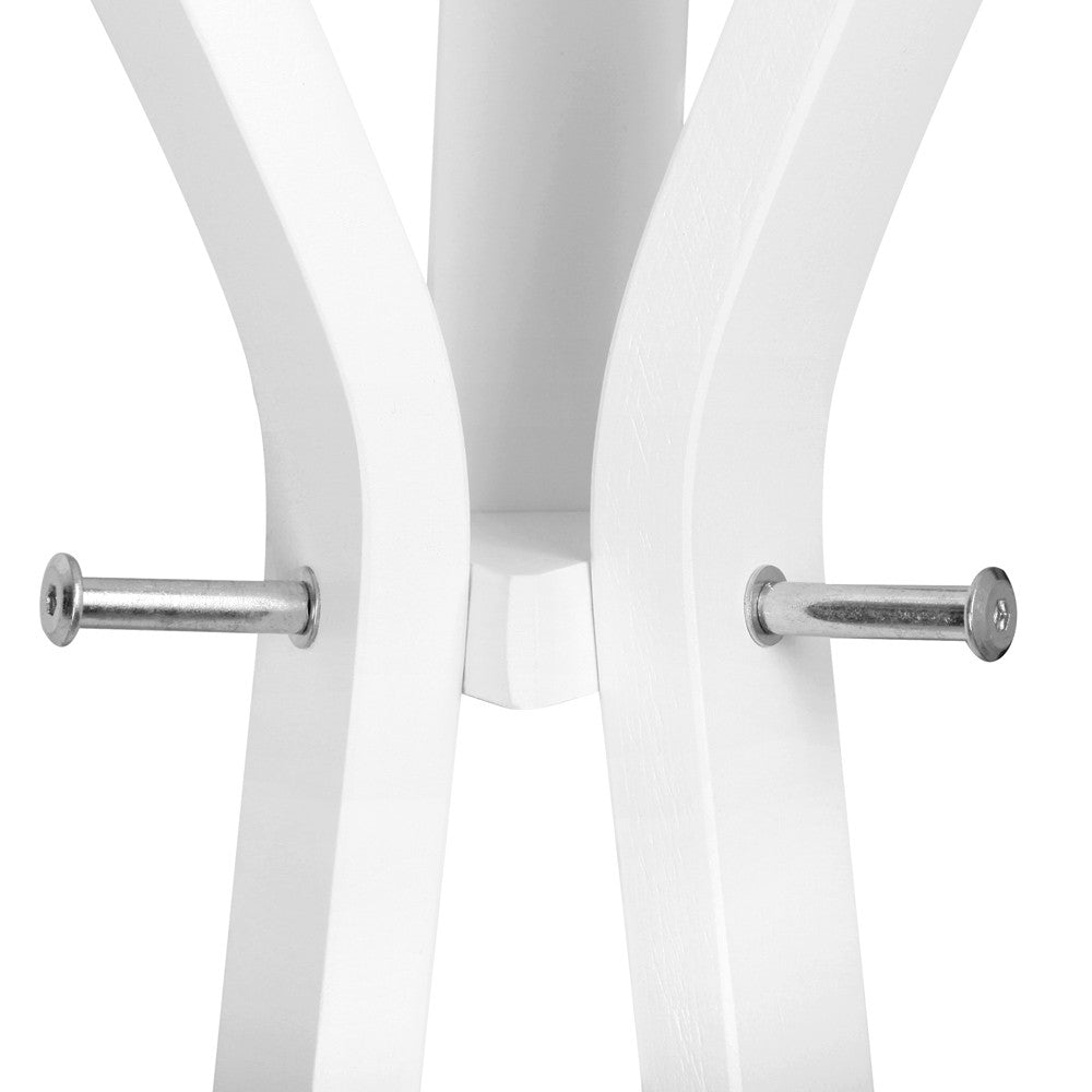 Wooden Coat Rack Clothes Stand Hanger White