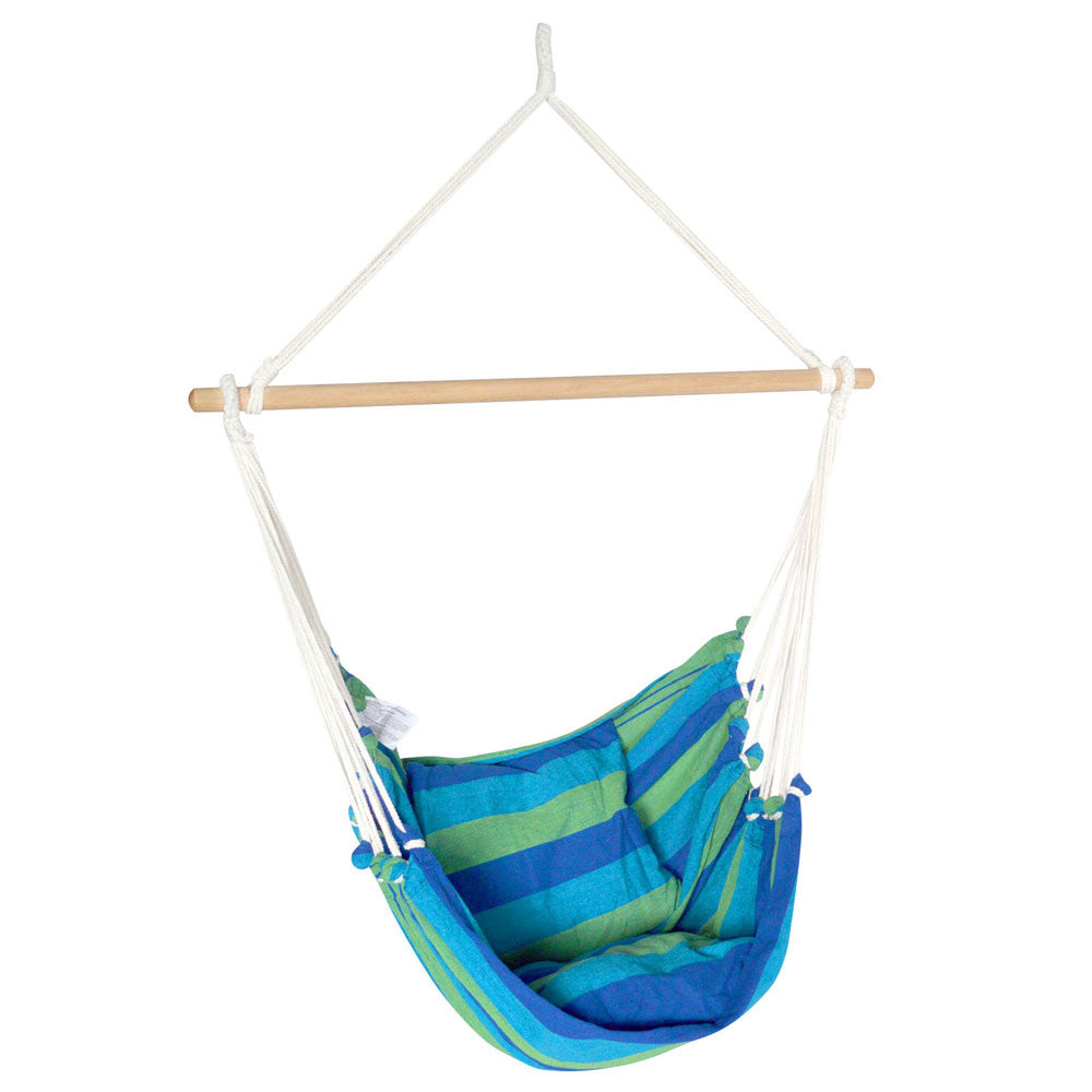 Hammock Swing Chair w/ Cushion Blue Green