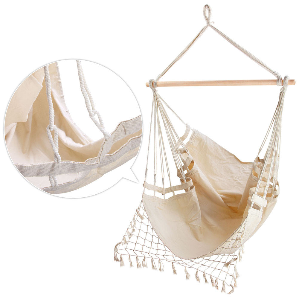 Creamy White Hanging Hammock Chair