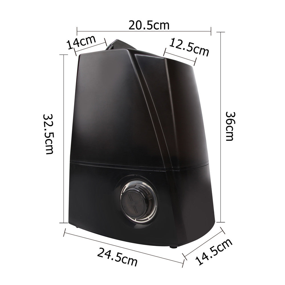 Ultrasonic Cool Mist Air Humidifier 5.8L Black