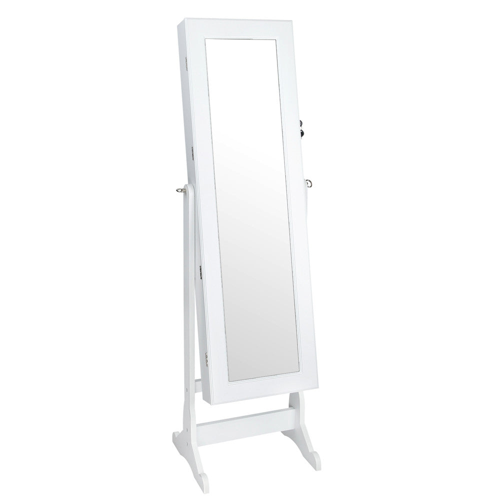 Mirror Jewellery Cabinet Storage 146cm White