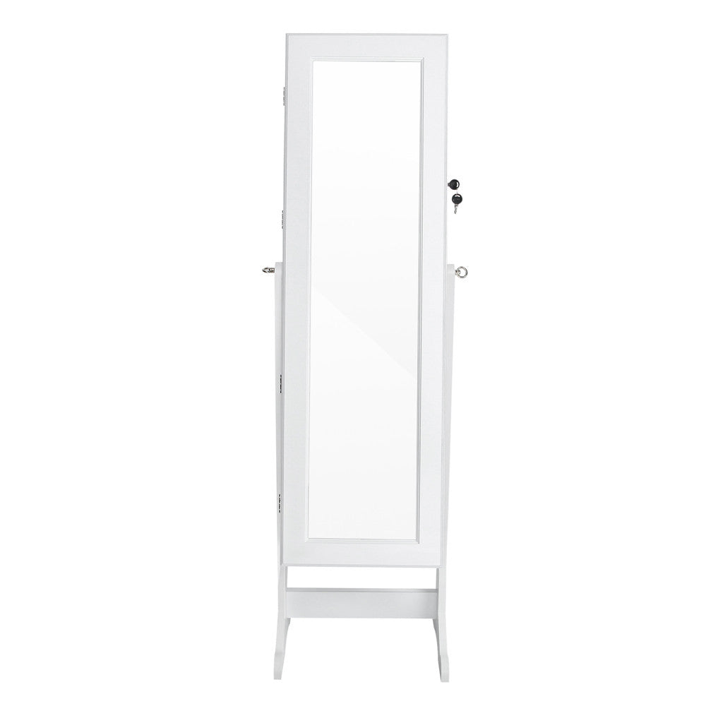 Mirror Jewellery Cabinet Storage 146cm White