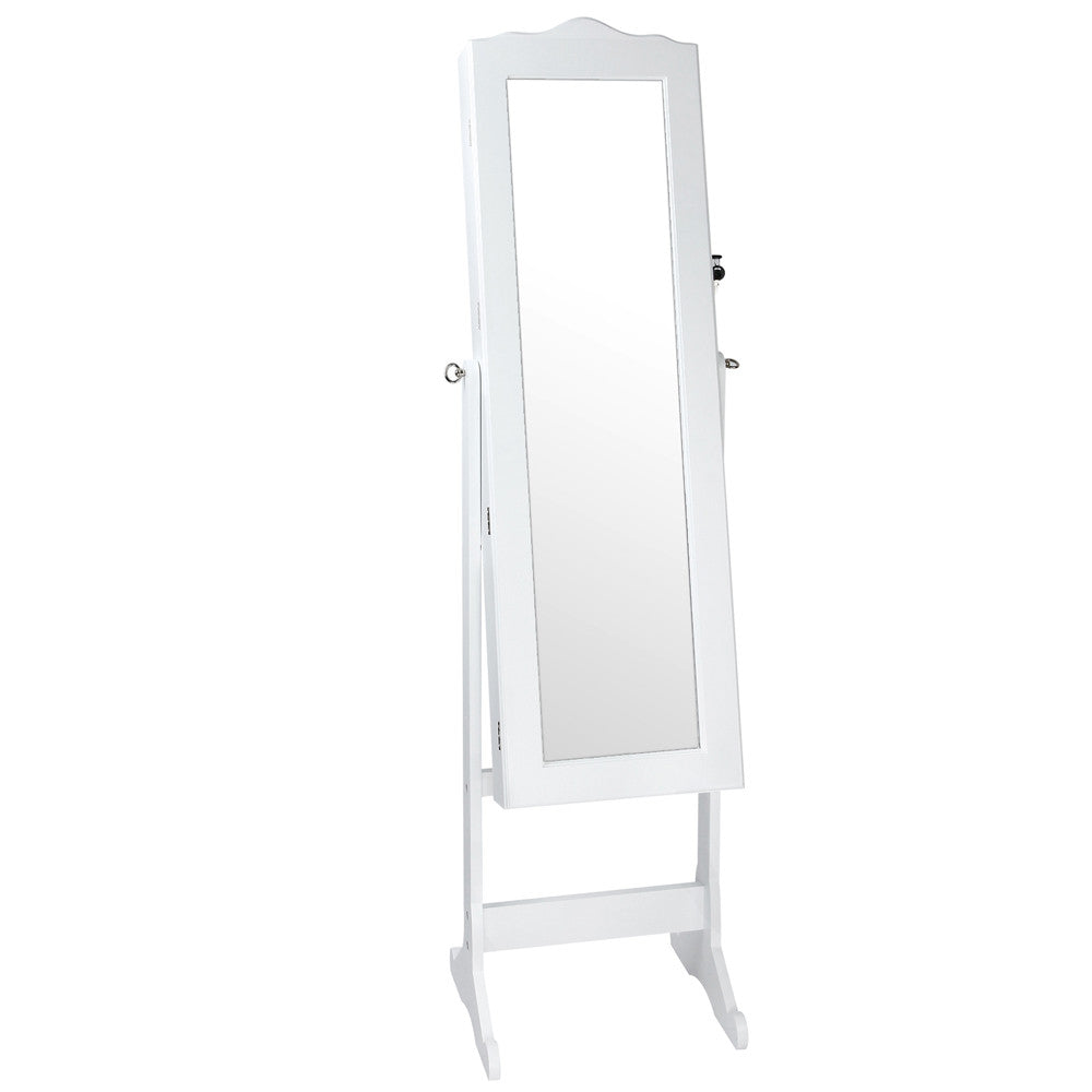 Mirror Jewellery Cabinet Storage 150cm White