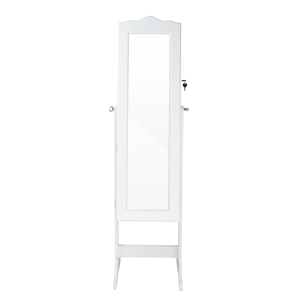 Mirror Jewellery Cabinet Storage 150cm White