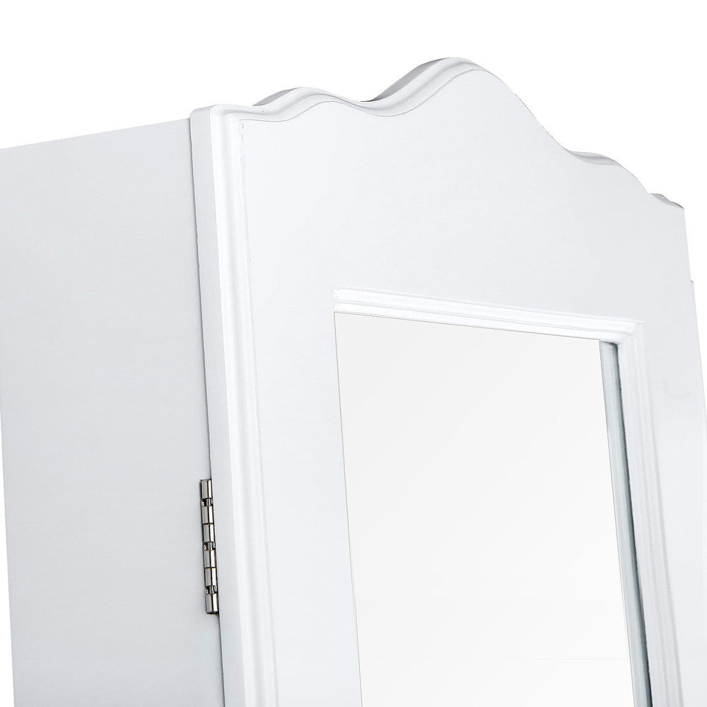 Mirror Jewellery Cabinet Storage 150cm White