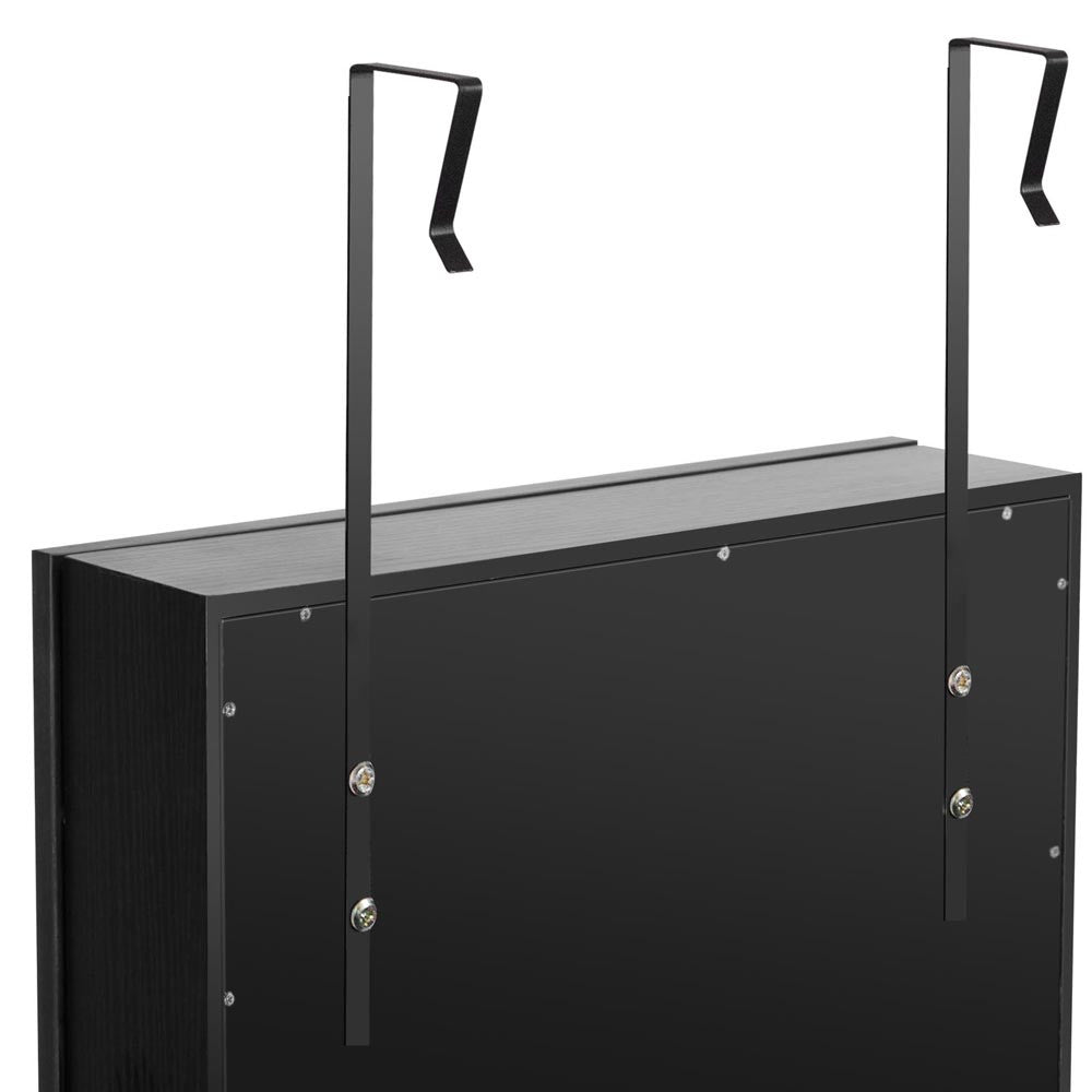 Wall Mount Jewellery Cabinet w/ Mirror Black