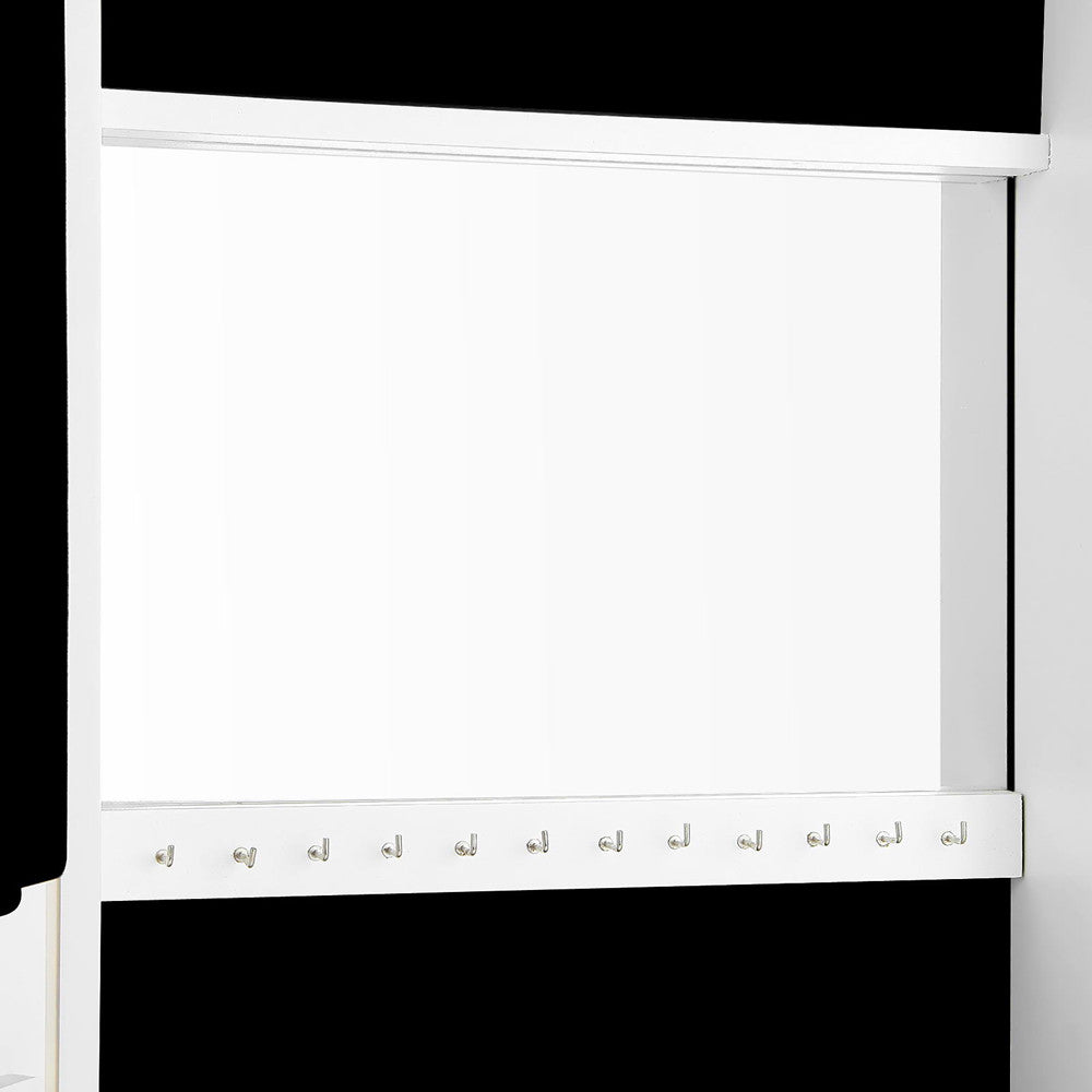 Wall Mount Jewellery Cabinet w/ Mirror White