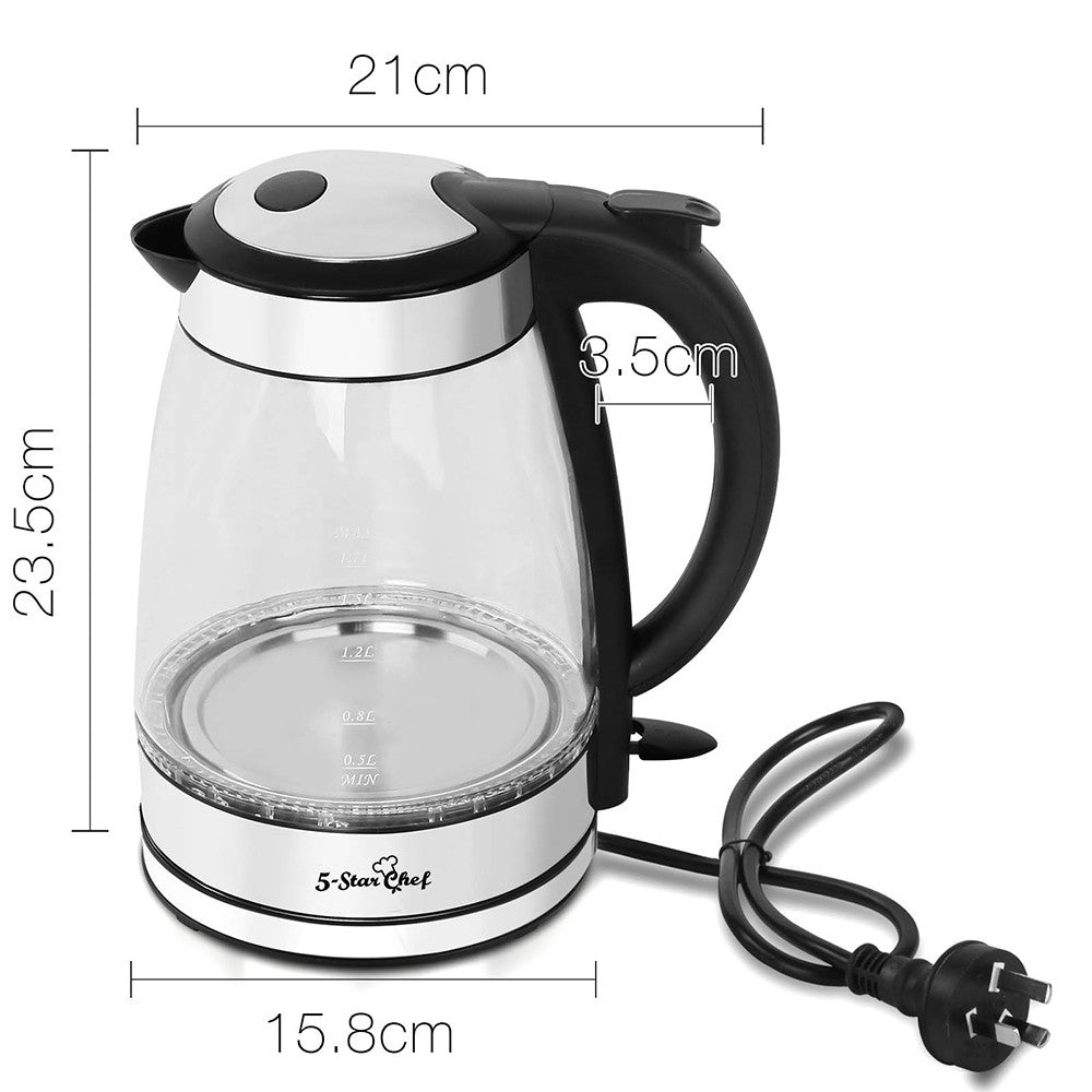 LED Cordless Glass Kettle – 1.7L