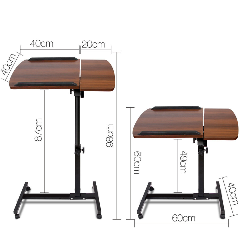 Mobile Adjustable Laptop Desk - Walnut