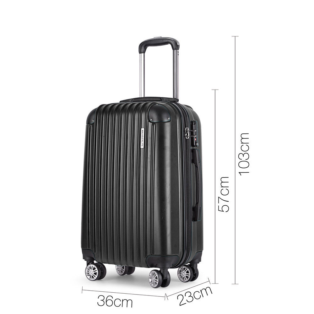 Set of 2 Hard Shell Travel Luggage with TSA Lock - Black