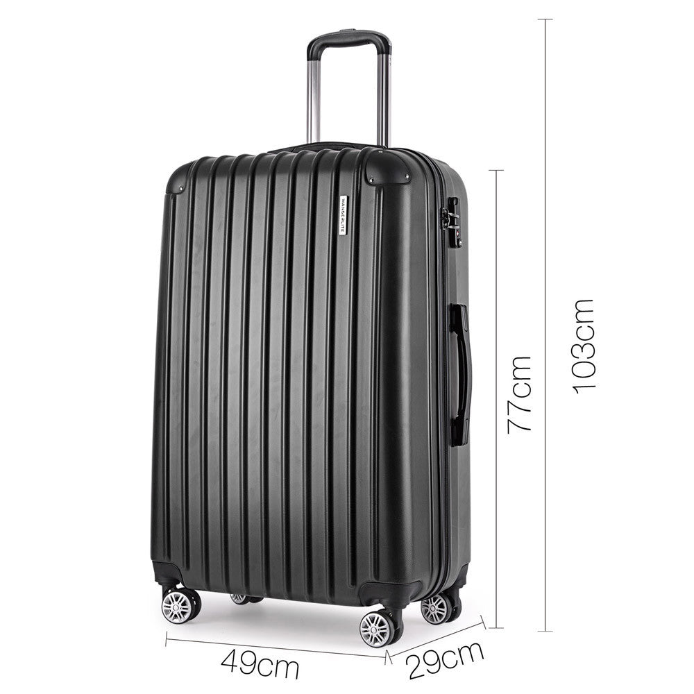 Set of 2 Hard Shell Travel Luggage with TSA Lock - Black