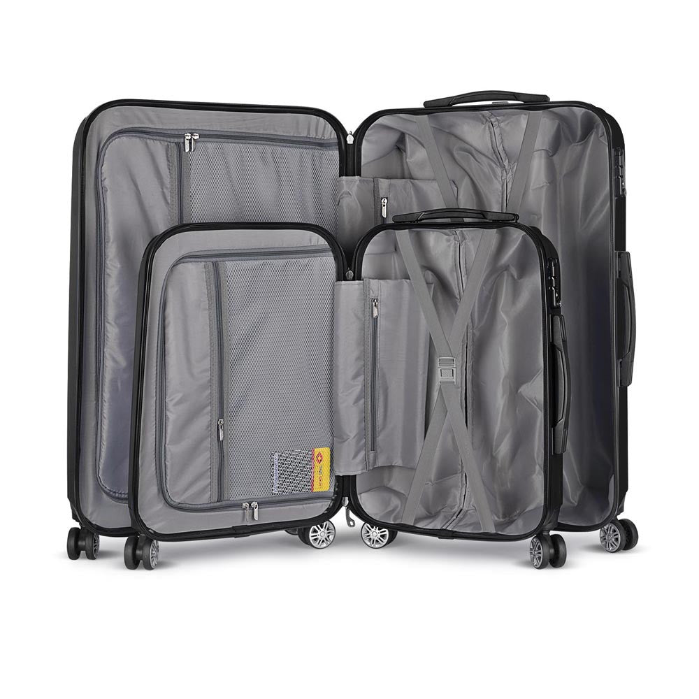 Set of 2 Hard Shell Travel Luggage with TSA Lock - Black