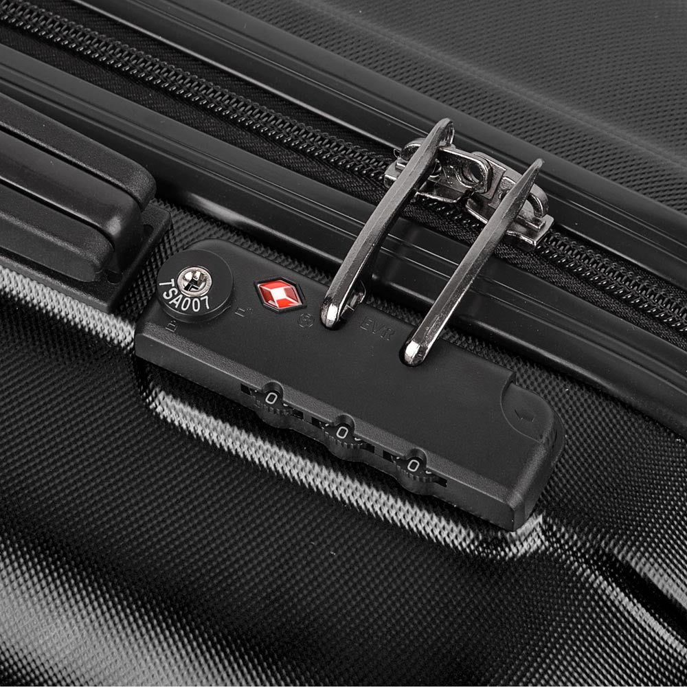 Set of 2 Hard Shell Travel Luggage with TSA Lock - Black