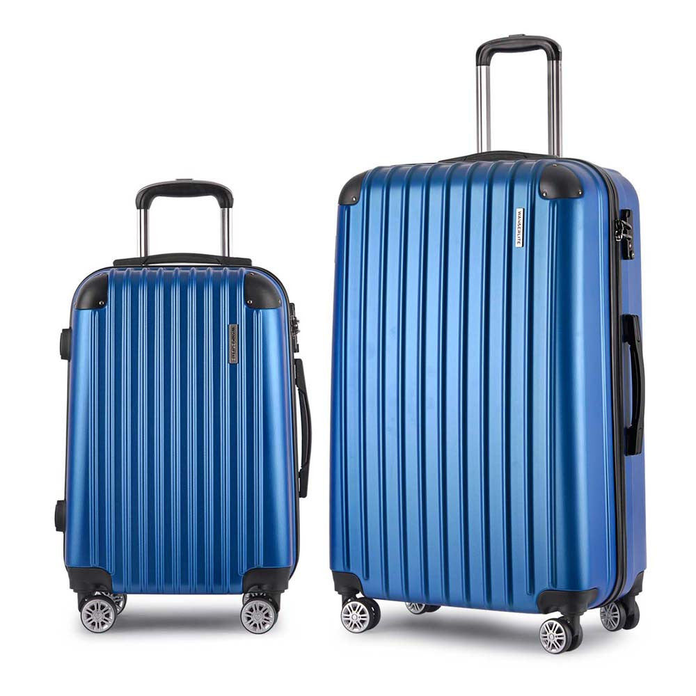 Set of 2 Hard Shell Travel Luggage with TSA Lock - Blue