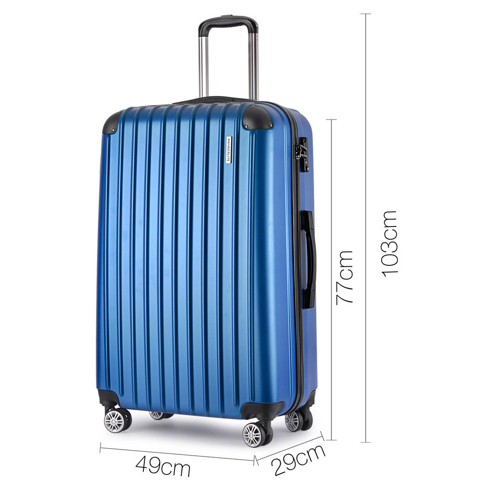 Set of 2 Hard Shell Travel Luggage with TSA Lock - Blue