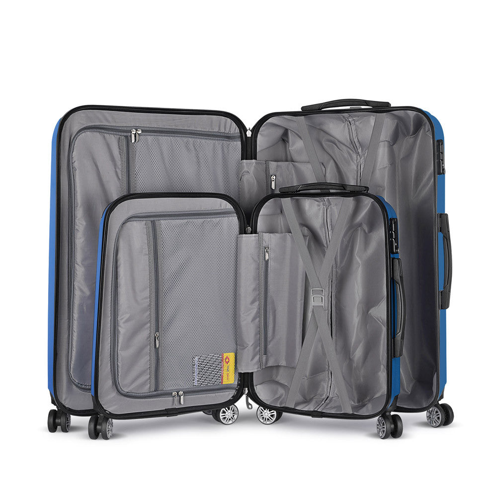 Set of 2 Hard Shell Travel Luggage with TSA Lock - Blue