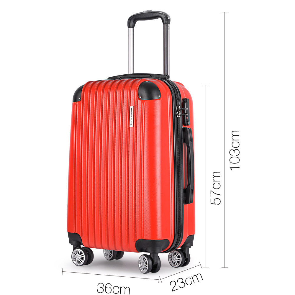 Set of 2 Hard Shell Travel Luggage with TSA Lock - Red