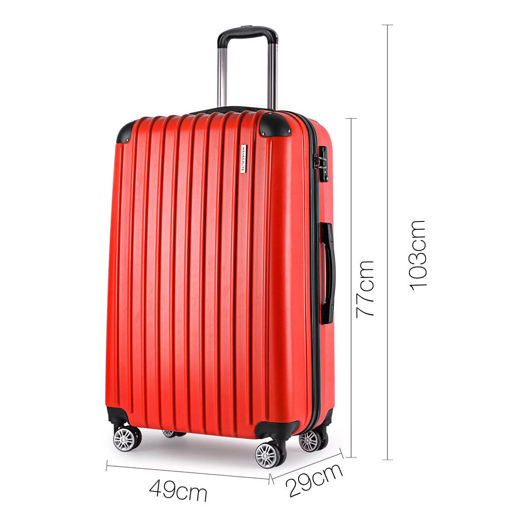 Set of 2 Hard Shell Travel Luggage with TSA Lock - Red