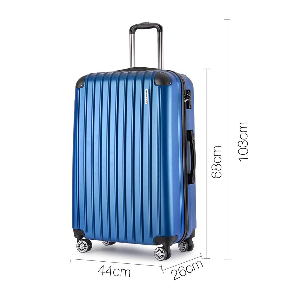 Set of 3 Hard Shell Travel Luggage with TSA Lock - Blue