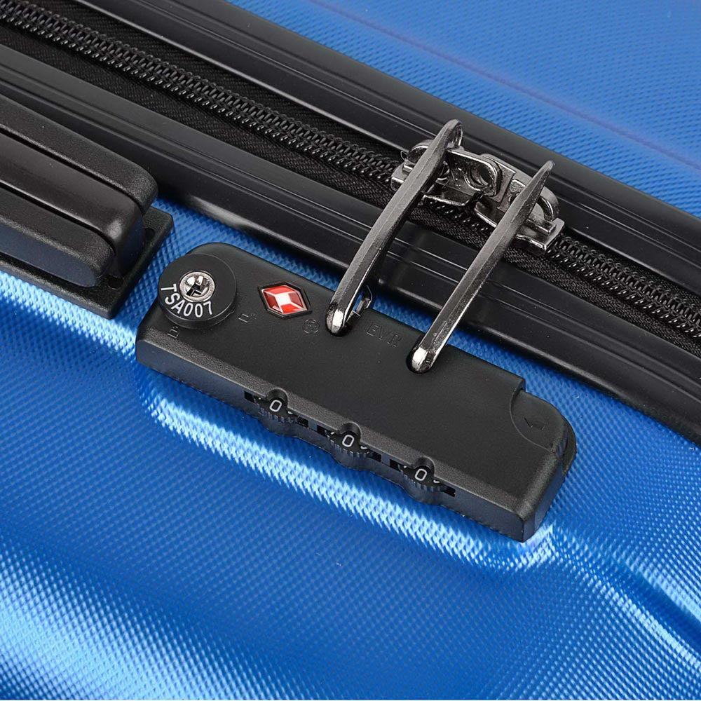 Set of 3 Hard Shell Travel Luggage with TSA Lock - Blue