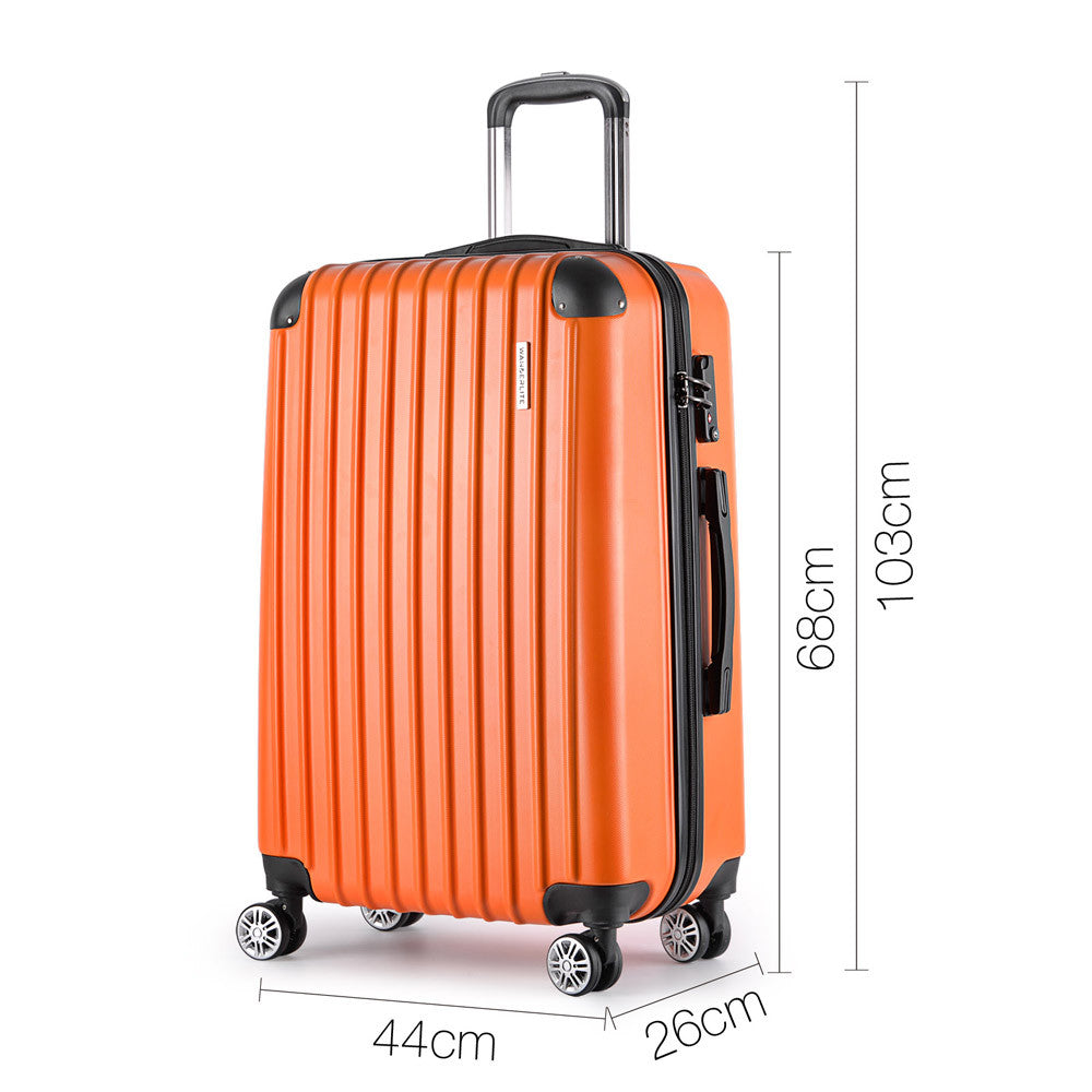 Set of 3 Hard Shell Travel Luggage with TSA Lock - Orange