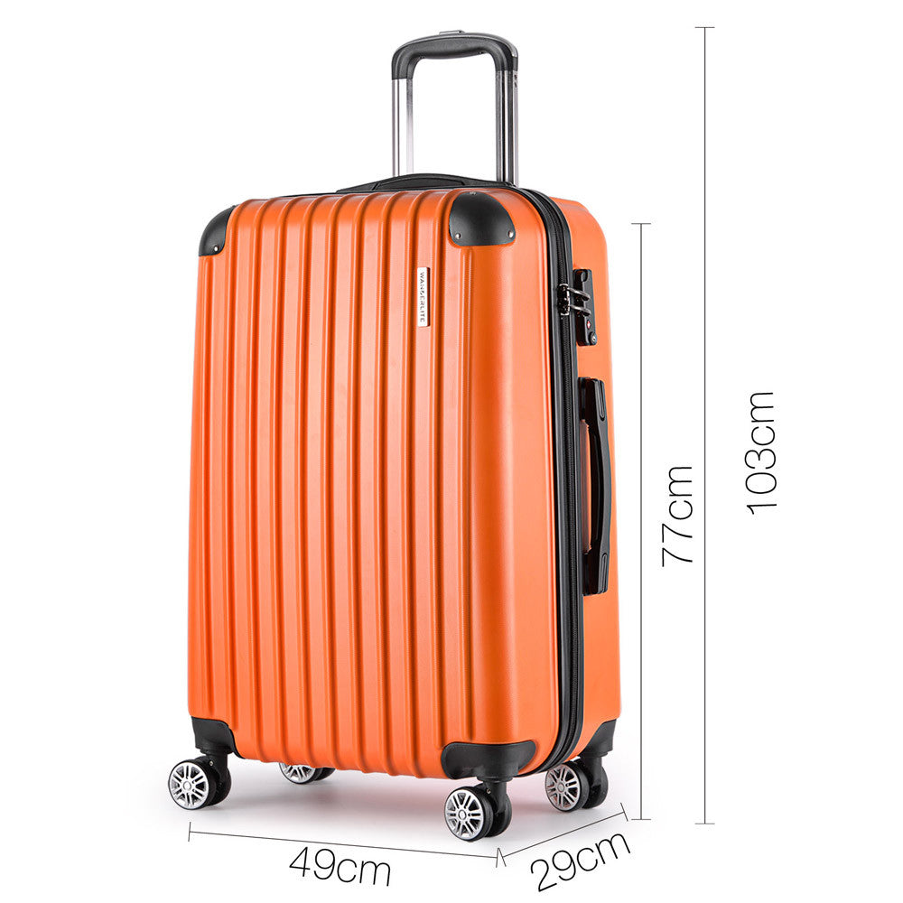 Set of 3 Hard Shell Travel Luggage with TSA Lock - Orange