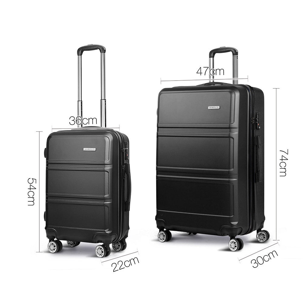 2pc Luggage Set 20" and 28" - Black