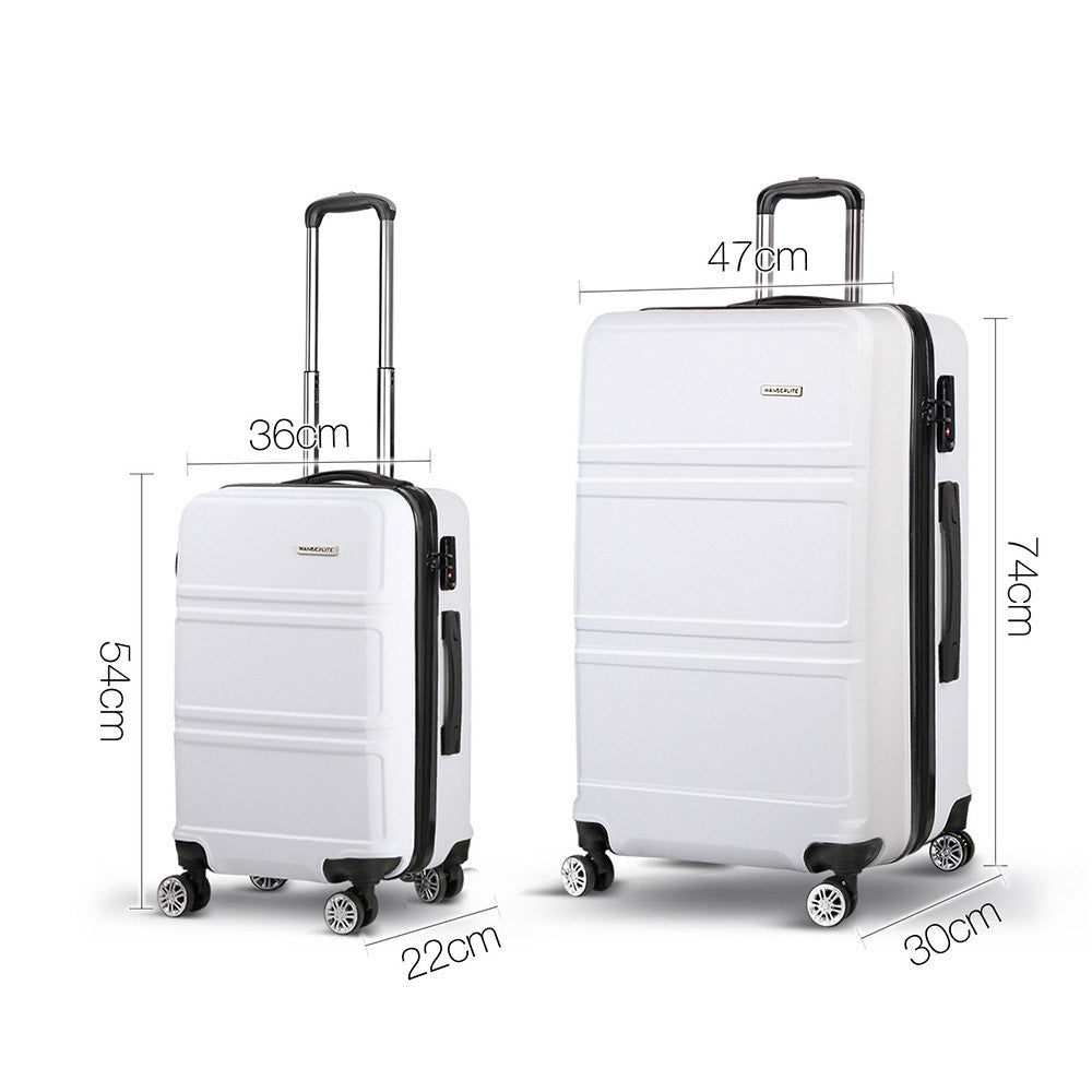 2pc Luggage Set 20" and 28" - White