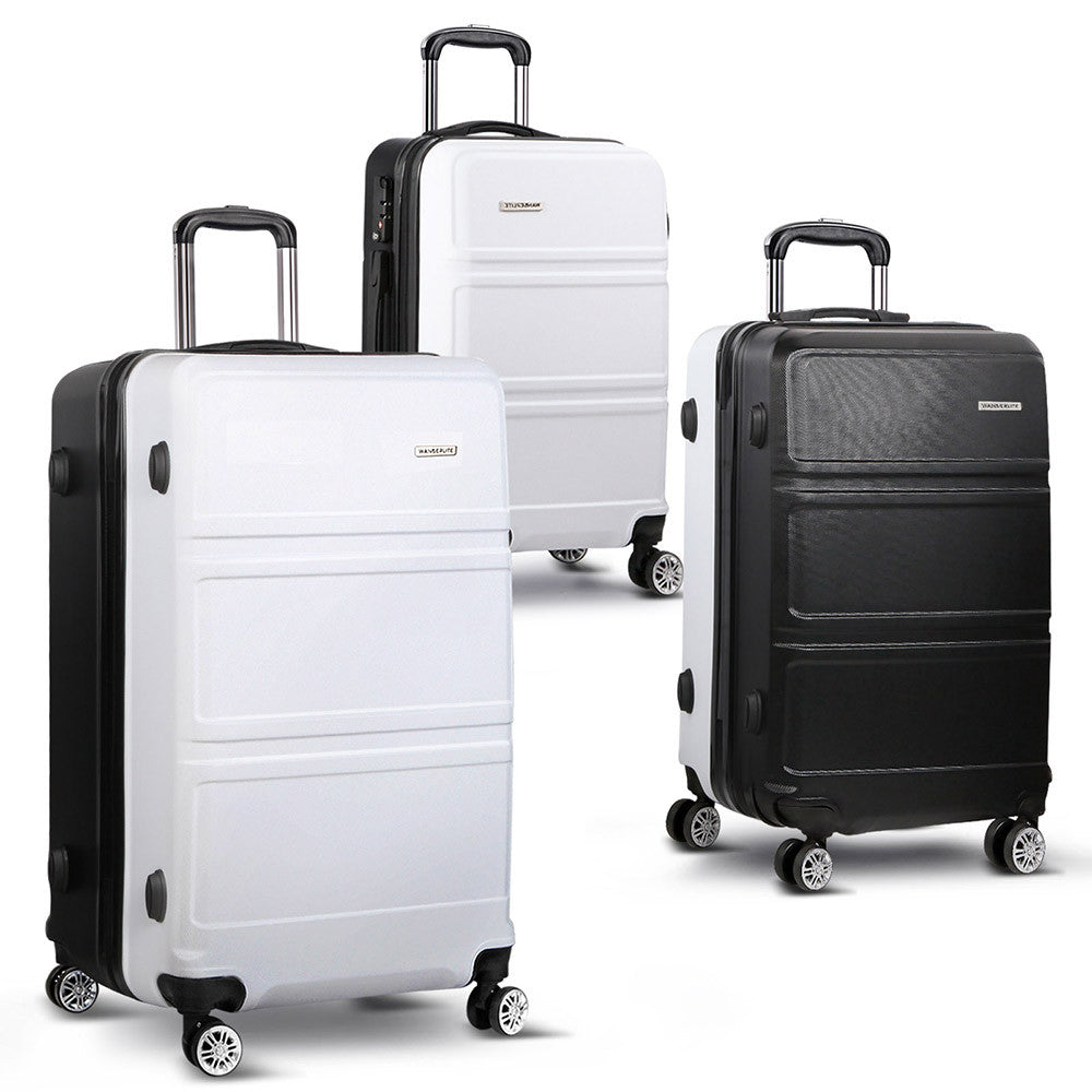 3pc Luggage Set 20 , 24 and 28" – Black & White