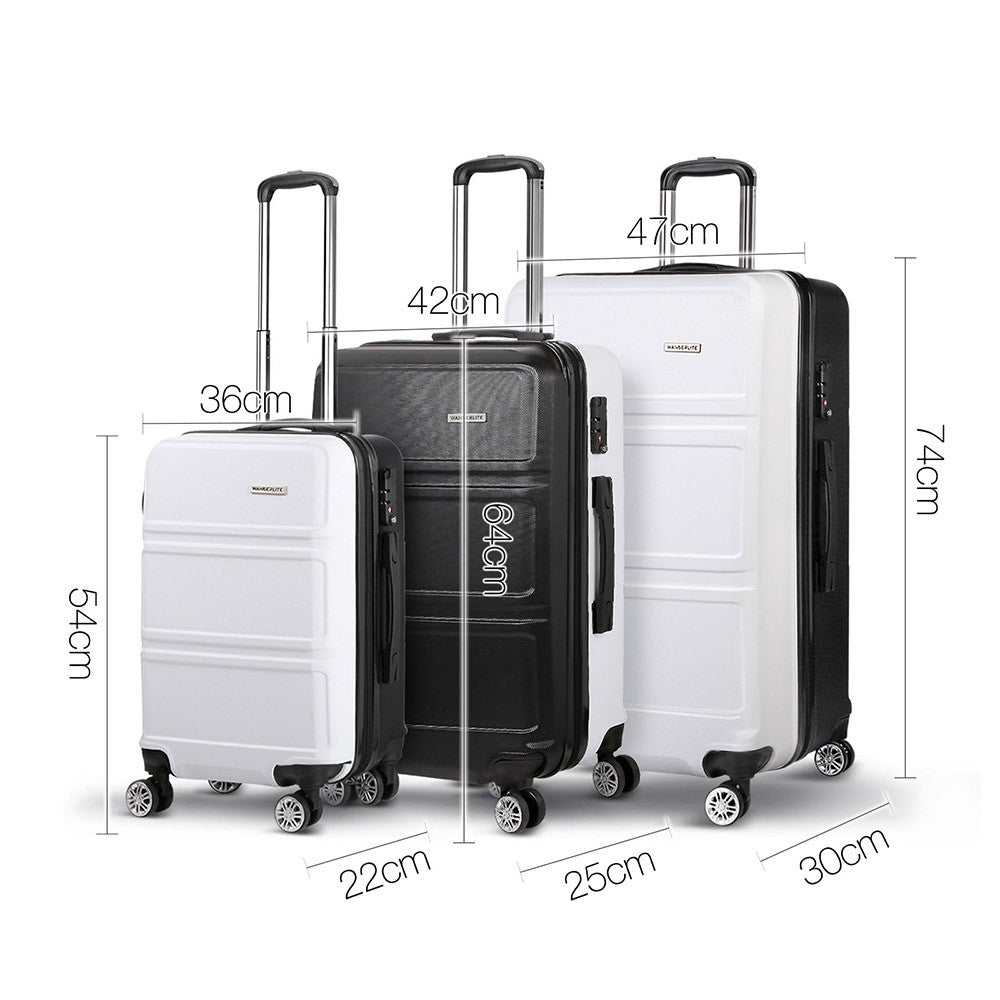 3pc Luggage Set 20 , 24 and 28" – Black & White