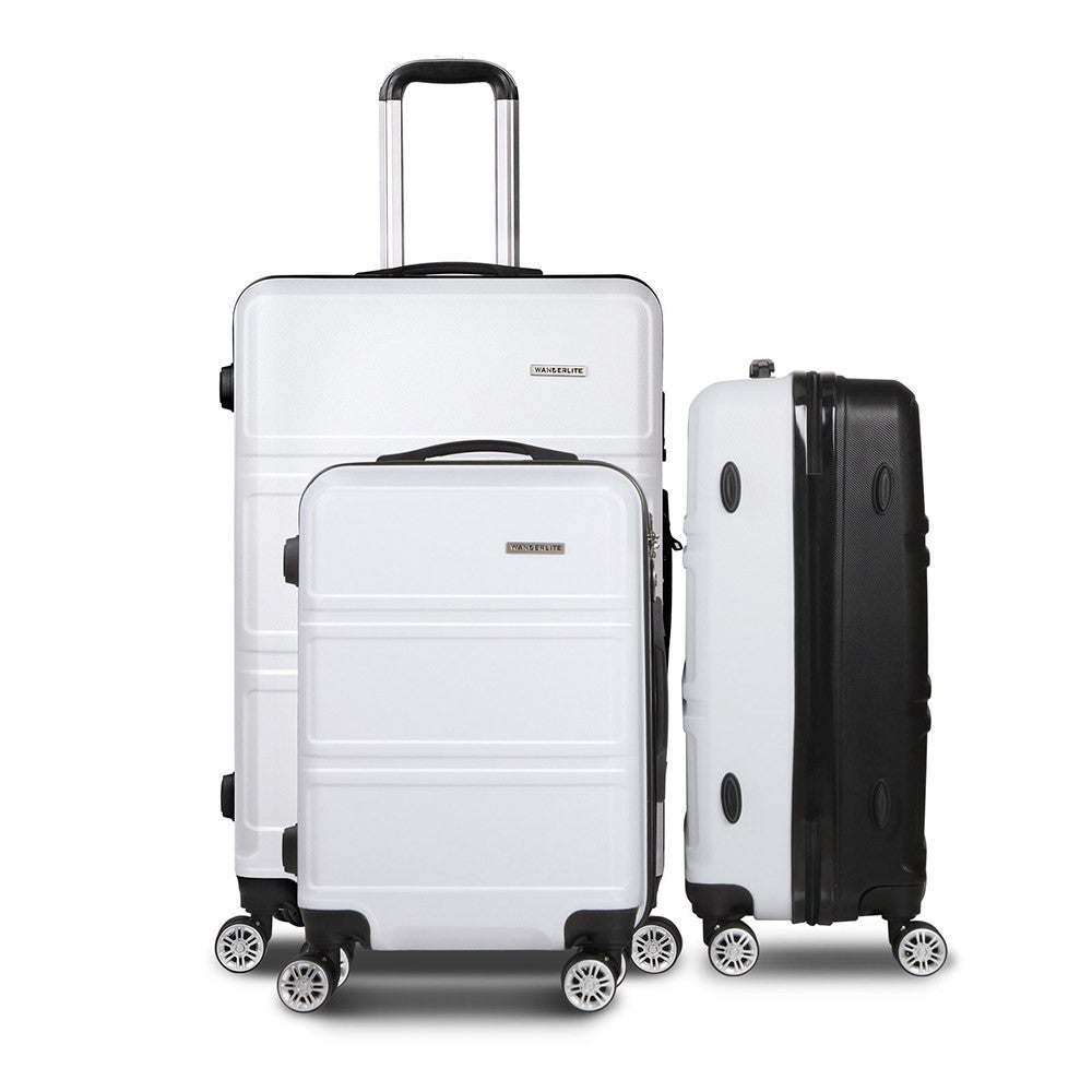 3pc Luggage Set 20 , 24 and 28" – Black & White