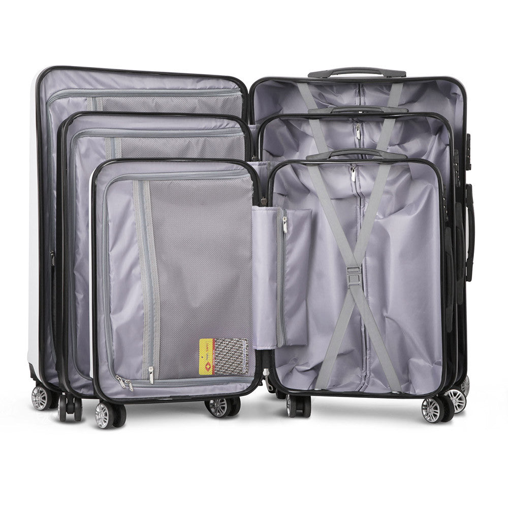 3pc Luggage Set 20 , 24 and 28" – Black & White