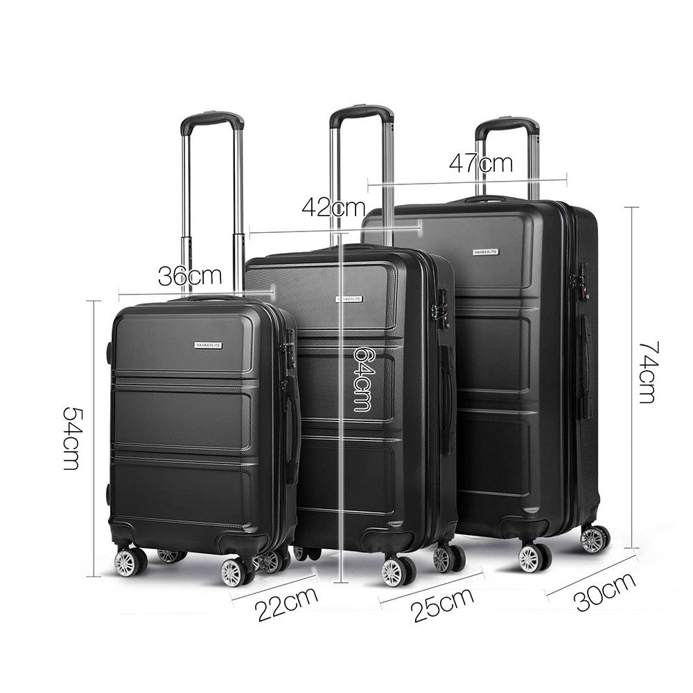 3pc Luggage Set 20, 24 and 28" – Black