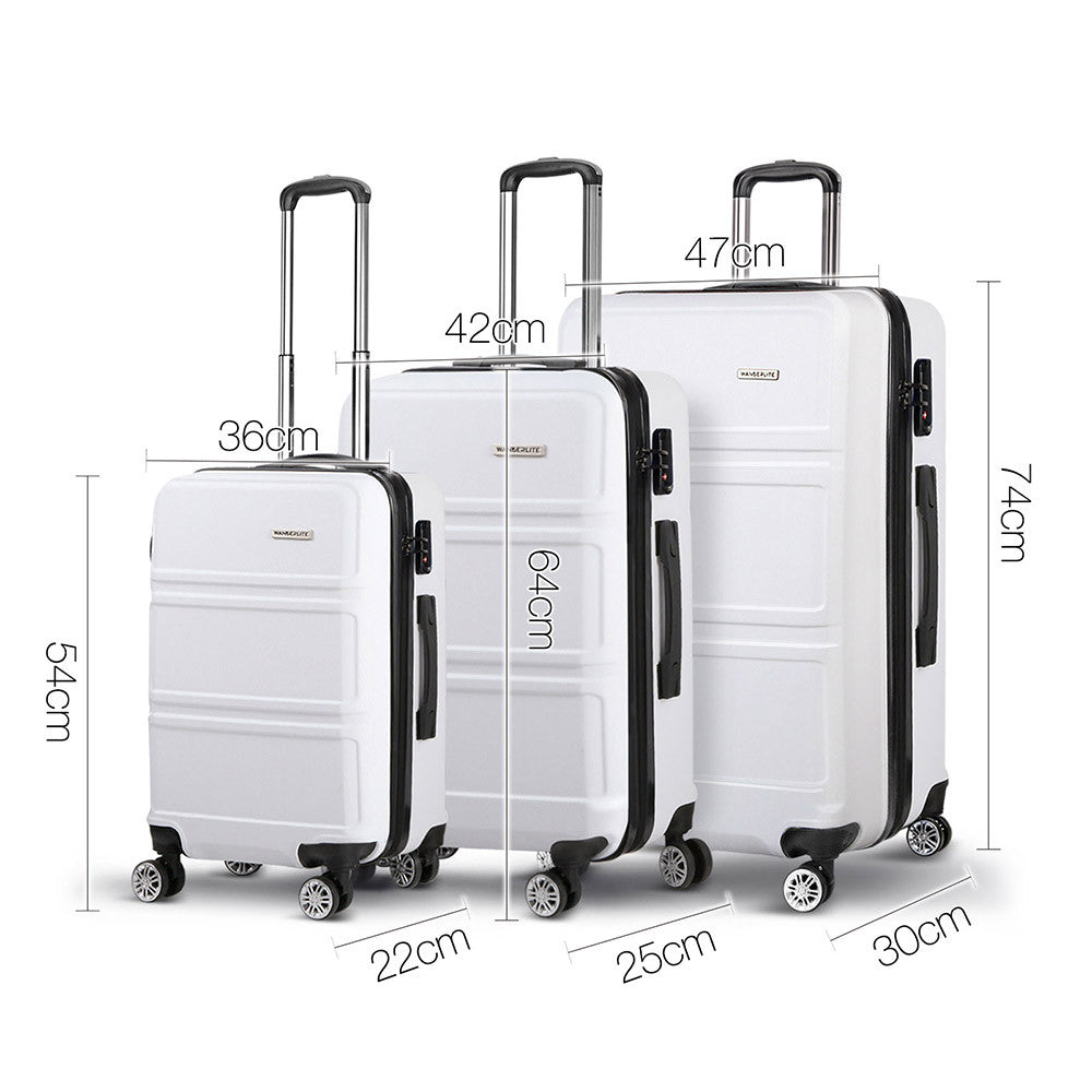 3pc Luggage Set 20, 24 and 28" – White