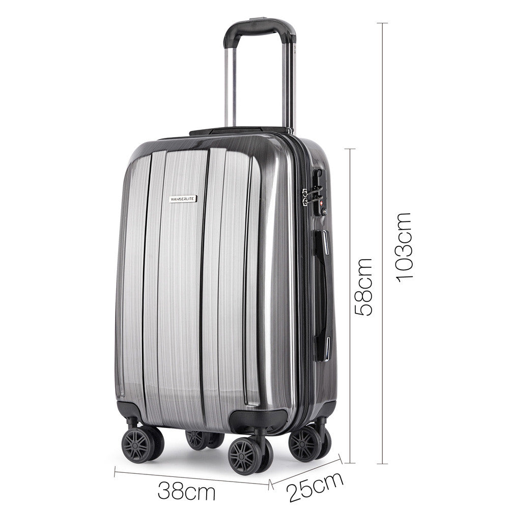 Set of 2 Premium Hard Shell Travel Luggage with TSA Lock - Grey