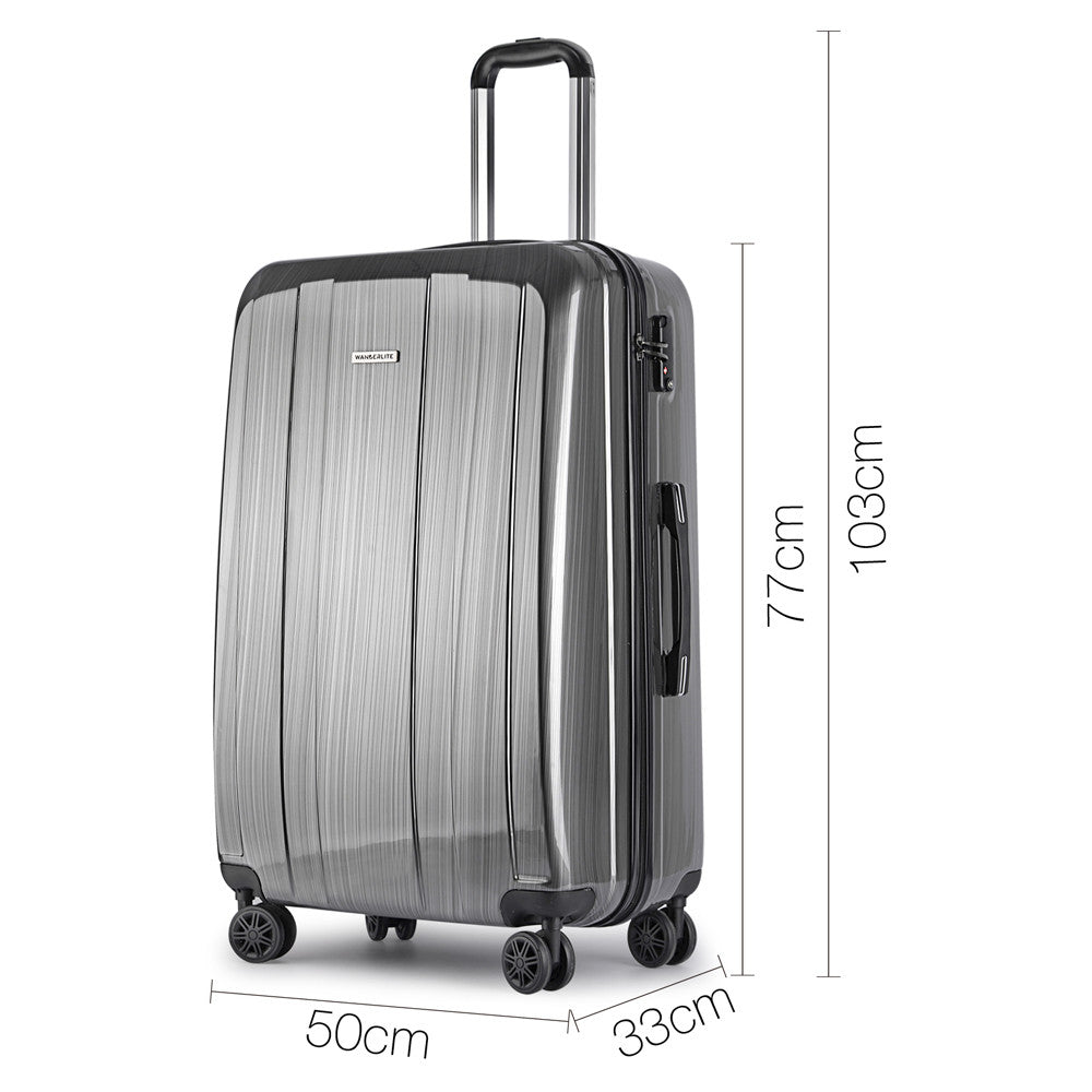 Hard Shell Travel Luggage with TSA Lock Grey