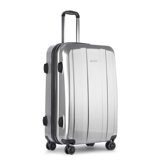 Hard Shell Travel Luggage with TSA Lock Silver